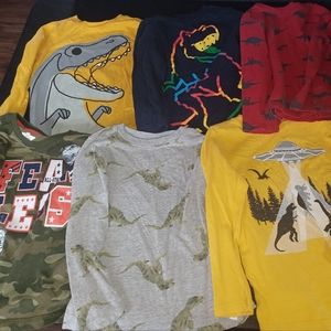 Lot of 6 Boys Shirts Dino/T-Rex themed. All Size 5T